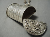 Heavy Thick Sturdy Navajo Sterling Silver Native American Pillbox Necklace-Nativo Arts