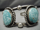 Rare Early Deposit Vintage Native American Navajo Carico Lake Turquoise Sterling Silver Bracelet-Nativo Arts