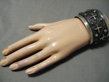 Native American Important Huge Ron Willie Cross Christian Sterling Silver Bracelet-Nativo Arts
