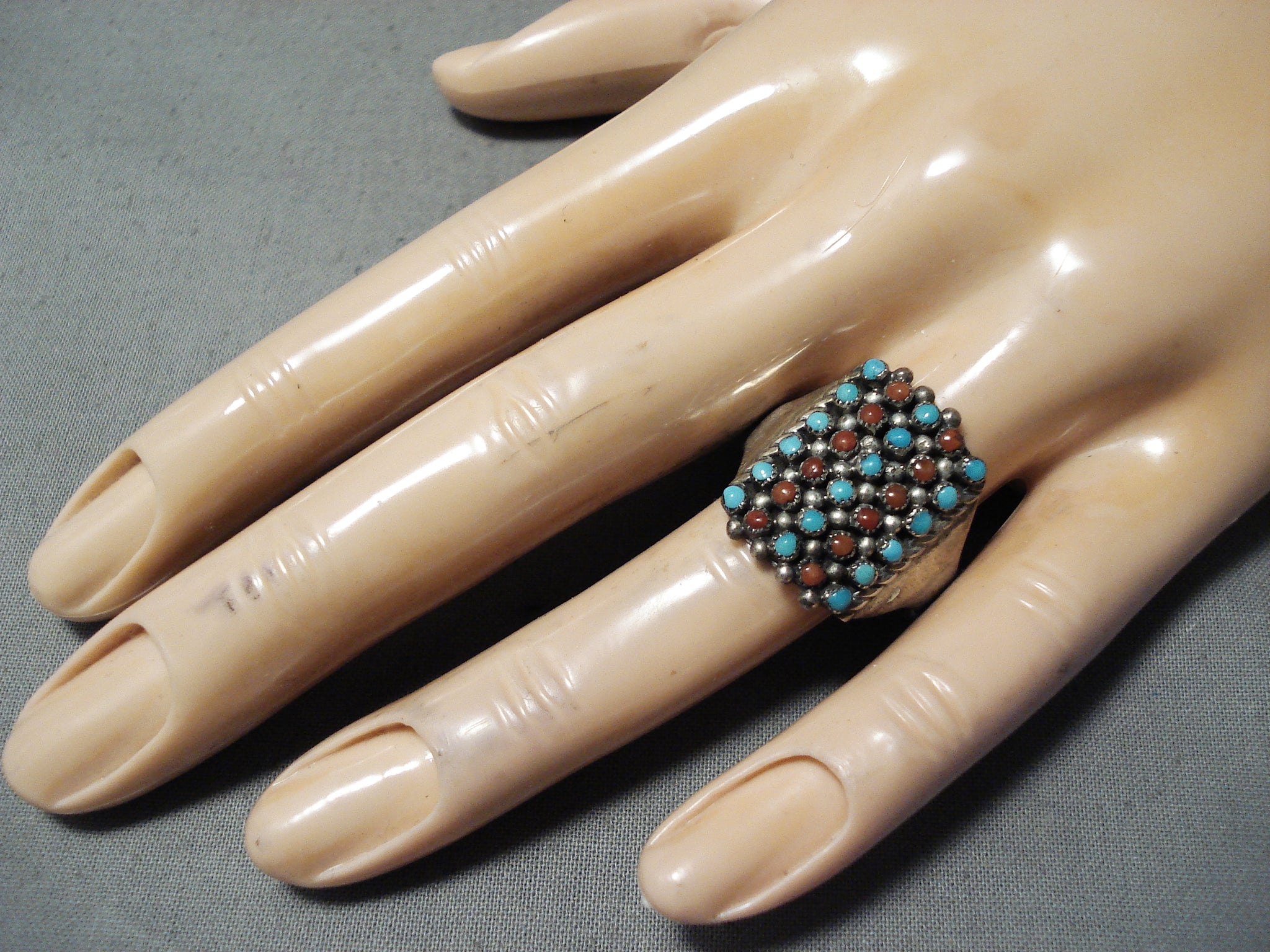 Sensational Vintage Native American Zuni Turquoise & Coral 