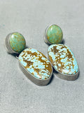 Enchanting Vintage Native American Navajo Royston And 8 Turquoise Sterling Silver Earrings-Nativo Arts