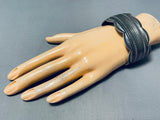 One Of The Coolest Vintage Native American Navajo All Sterling Silver Bracelet-Nativo Arts