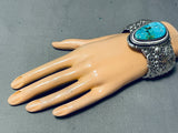 Important Best Detail Native American Navajo Ben Begaye (d.) Turquoise Sterling Silver Bracelet-Nativo Arts