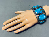 Museum Rare Turquoise Deposit Sterling Silver Vintage Native American Navajo Bracelet-Nativo Arts
