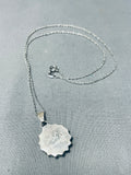 Adorable Vintage Native American Zuni Blue Gem Turquoise Sterling Silver Necklace-Nativo Arts