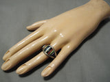 Rare Vintage Native American Navajo Charles Loloma Apprentice Turquoise Sterling Silver Ring-Nativo Arts