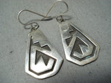 Authentic Vintage Native American Hopi Victor Coochwytewa Sterling Silver Earrings-Nativo Arts