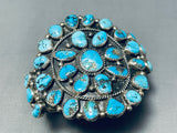 Important Morenci Mine Vintage Native American Navajo Nturquoise Sterling Silver Bracelet-Nativo Arts