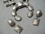 Stunning Vintage Native American Navajo Squash Sterling Silver Blossom Necklace-Nativo Arts