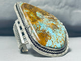 Enormous Native American Navajo 8 Turquoise Sterling Silver Bracelet-Nativo Arts