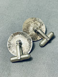 Best Vintage Native American Navajo Blue Thunder (rare) Turquoise Sterling Silver Cufflinks-Nativo Arts