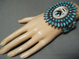 Authentic Vintage Native American Navajo Victor Moses Begay Turquoise Sterling Silver Bracelet-Nativo Arts