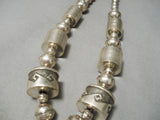 Opulent Vintage Native American Navajo Turquoise Sterling Silver Tubule Necklace-Nativo Arts