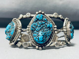 Piece Of History Vintage Native American Navajo Turquoise Sterling Silver Bracelet Old-Nativo Arts