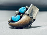 Big Signed Native American Navajo Turquoise Sterling Silver Ring-Nativo Arts