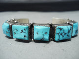 Spectacular Vintage Native American Navajo Sleeping Beauty Turquoise Sterling Silver Bracelet-Nativo Arts