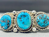 Expressive Vintage Native American Navajo Morenci Turquoise Sterling Silver Bracelet-Nativo Arts