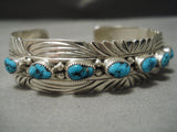 Fabulous Vintage Native American Navajo Blue Turquoise Sterling Silver Bracelet Cuff-Nativo Arts