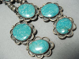 One Of The Best Vintage Native American Navajo Turquoise Sterling Silver Necklace Old-Nativo Arts
