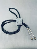 Micro Hand Carvings Vintage Native American Hopi Sterling Silver Bolo Tie-Nativo Arts