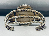 Fog Black Agate Vintage Native American Navajo Sterling Silver Bracelet-Nativo Arts