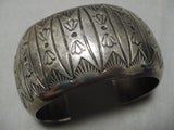Quality Older Vintage Native American Navajo Hand Tooled Sterling Silver Bracelet Old Cuff-Nativo Arts