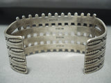 Wide Rare Vintage Native American Navajo Cerrillos Turquoise Sterling Silver Bracelet-Nativo Arts