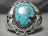 Very Important Vintage Native American Navajo Blue Thunder Turquoise Sterling Silver Bracelet-Nativo Arts