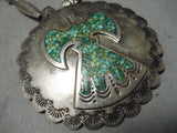 Impressive Vintage Native American Navajo Turquoise Chip Inlay Sterling Silver Necklace-Nativo Arts