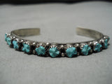 Exquisite Vintage Zuni Native American Turquoise Sterling Silver Bracelet-Nativo Arts