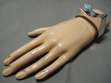 Impressive Navajo Native American Larry Kay Sterling Silver Turquoise Bracelet-Nativo Arts