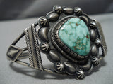 Important Dave Clark Vintage Native American Navajo Turquoise Sterling Silver Bracelet Old-Nativo Arts