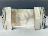 Double Dancing Kokopelli Vintage Native American Navajo Turquoise Sterling Silver Bracelet-Nativo Arts