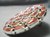 Remarkable Navajo Coral Sterling Silver Ring Native American-Nativo Arts
