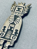 Tremendous Vintage Native American Hopi Sterling Silver Pin-Nativo Arts