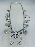 One Of The Most Unique Vintage Native American Navajo Sterling Silver Squash Blossom Necklace-Nativo Arts