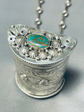 Best Important Vintage Native American Navajo Jewelry Box Sterling Silver Necklace-Nativo Arts