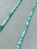 Native American Rare 1900's Vintage Santo Domingo Turquoise Heishi Sterling Silver Necklace-Nativo Arts