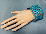 Colossal Signed Vintage Native American Navajo Turquoise Sterling Silver Bracelet-Nativo Arts