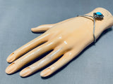 Marvelous Vintage Native American Navajo Blue Gem Turquoise Sterling Silver Bracelet-Nativo Arts