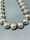 Exquisite Vintage Native American Navajo Sterling Silver Large Beads Necklace-Nativo Arts