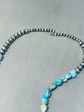 Joseph Paul White Buffalo Turquoise Native American Navajo Sterling Silver Necklace-Nativo Arts