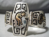 Important Vintage Native American Navajo 14k Gold Sterling Silver Link Bracelet-Nativo Arts
