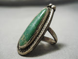 Rare!! Vintage Navajo Cerillos Turquoise Sterling Silver Ring Old Native American-Nativo Arts