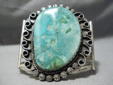 Magnificent Vintage Navajo Huge Royston Turquoise Sterling Silver Bracelet Native American-Nativo Arts