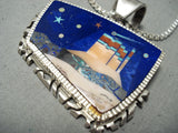 Important Vintage Al Yellowhorse Native American Navajo Turquoise Sterling Silver Necklace-Nativo Arts