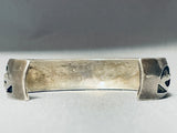 Important Wil Yazzie Vintage Native American Navajo Turquoise Chisel Sterling Silver Bracelet-Nativo Arts