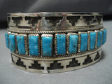 Tremendous Vintage Native American Navajo Sky Blue Turquoise Sterling Silver Bracelet-Nativo Arts