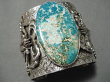 Colossal Scorpion Native American Gilber Turquoise Sterling Silver Bracelet-Nativo Arts