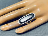Sammy Smith Signed Fabulous Purple Native American Navajo Jet Sterling Silver Ring-Nativo Arts